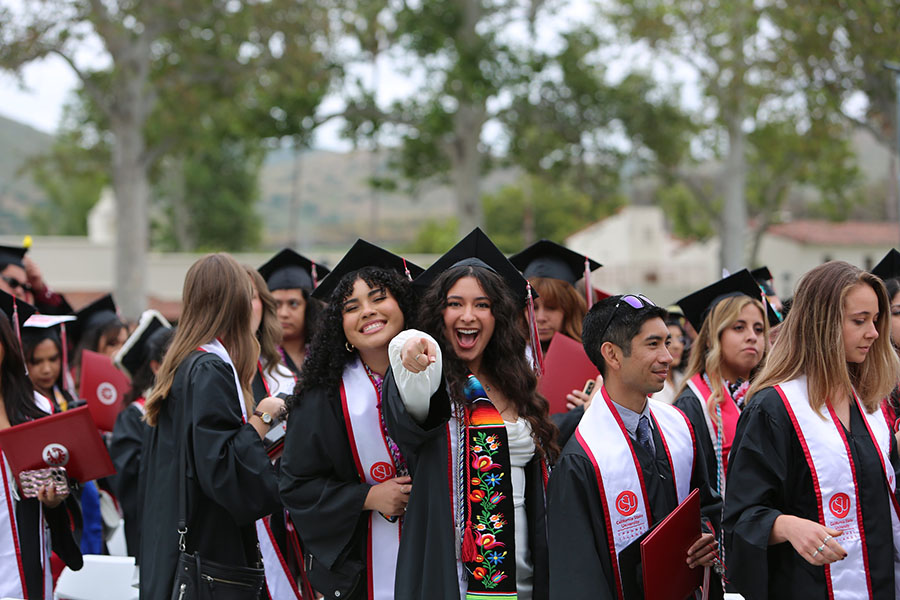 Students celebrating at a graduation ceremony