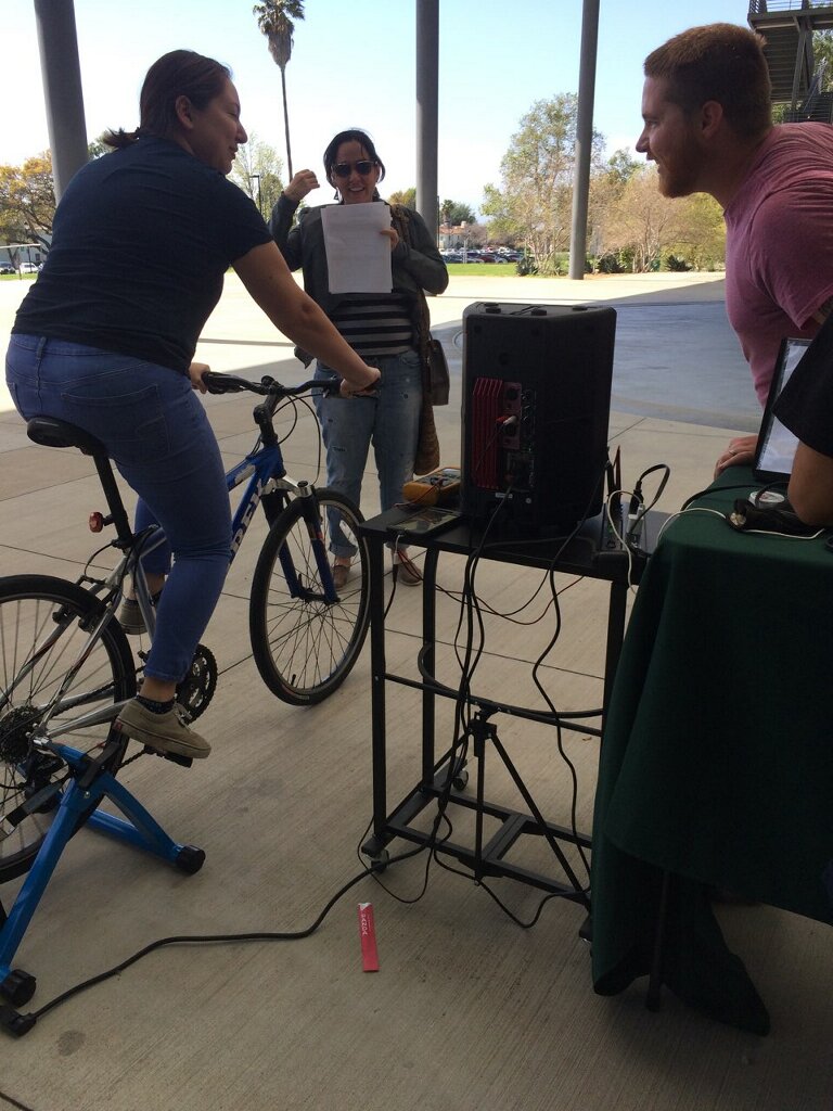 student on bike