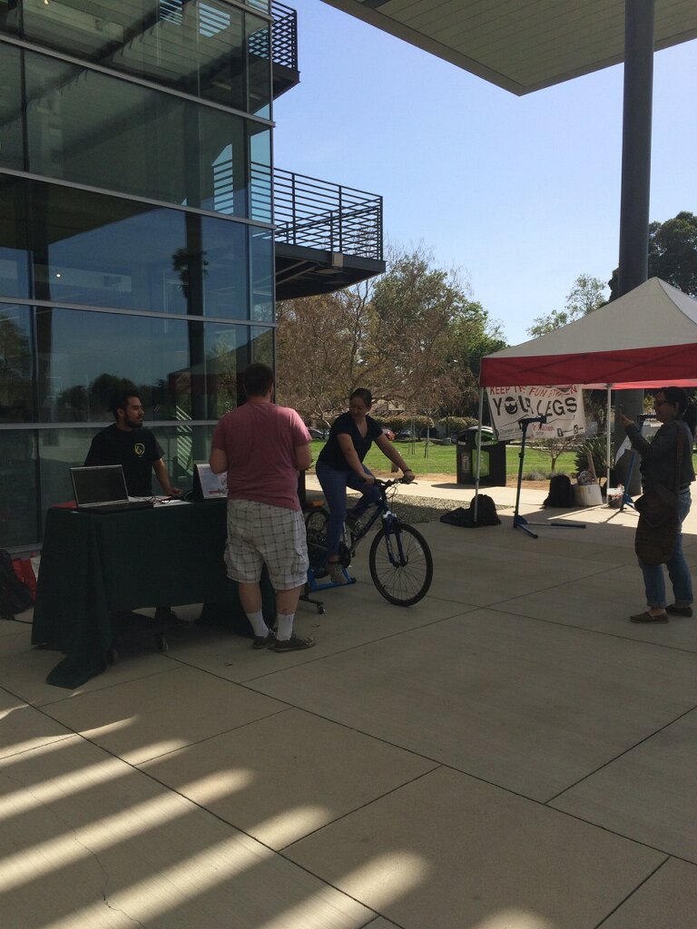 student riding on bike