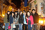A group of students out with the locals.