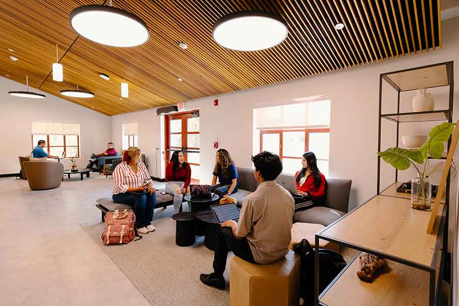 group of students discussing together