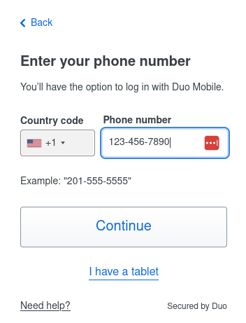 Duo Phone Number