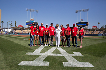 President Rush and Captain Larry Vasquez pose with members of the CI community, Union Bank, and Pacific Western Bank for a picture at Dodger Stadium in celebration of the 10th Annual Alumni & Friends Dodger Day. President Rush and Captain Larry Vasquez pose with members of the CI community, Union Bank, and Pacific Western Bank for a picture at Dodger Stadium in celebration of the 10th Annual Alumni & Friends Dodger Day.