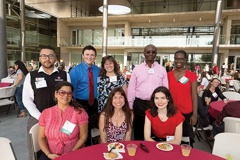 From top left, clockwise: Jose Delgado, Christopher Hodges, Elaine Hodges, Bertrand Nguegang, Kirsty Nguegang, Mariah Stewart, Norma Stewart, Patricia Keller