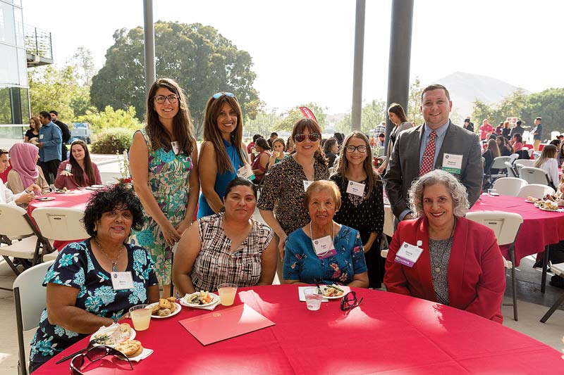 From top left, clockwise: Brianna Rotella, Noelle Ewing, Amy Soria, Alexis Soria, Michael MacDonald, Gloria Miele, Faye Villa, Lorraine Miramontes, Dora Perez