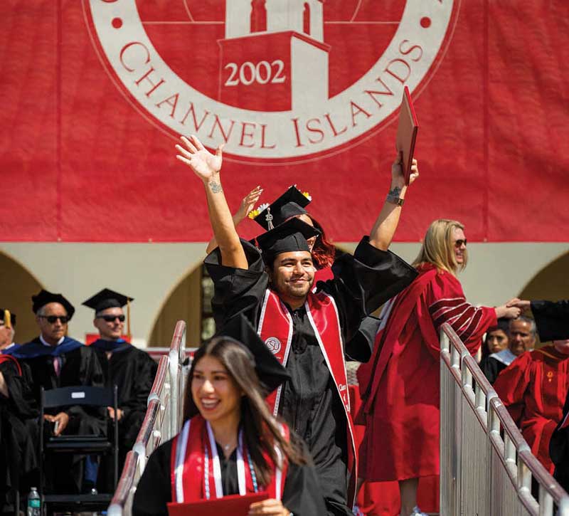 A recent graduate celebrates