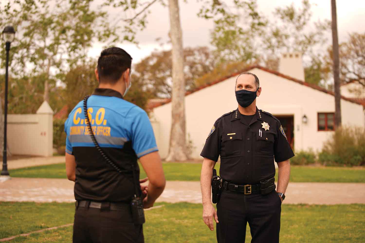 Chief Morris works on campus chief morris on campus
