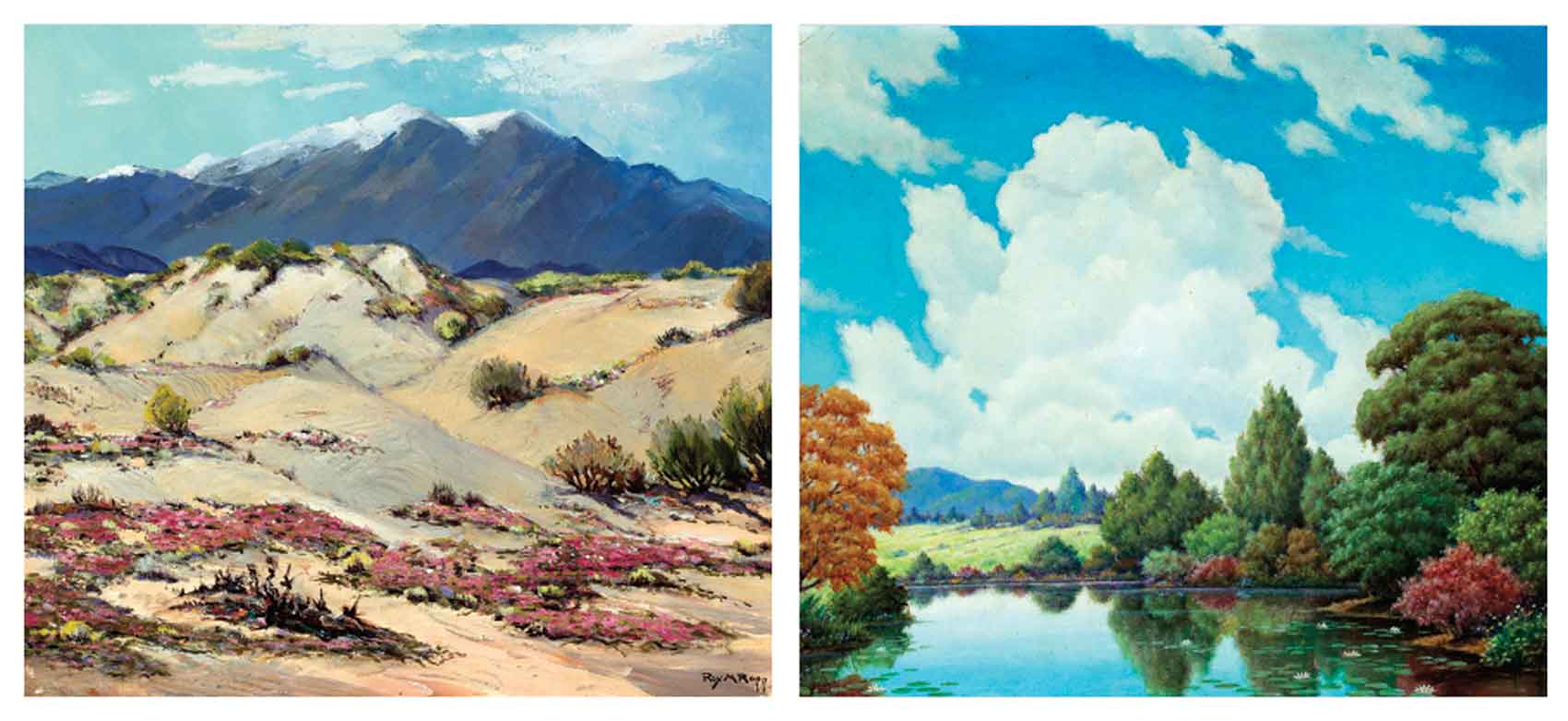 The Neddermans’ collection of plein air California paintings. The Neddermans’ collection of plein air California paintings.