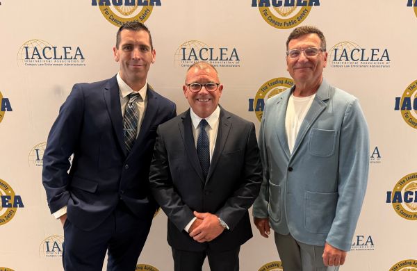 CSUCI Sgt Garrett Brownfield, Chief Drake Massey, and Accreditation Manager John Reid
