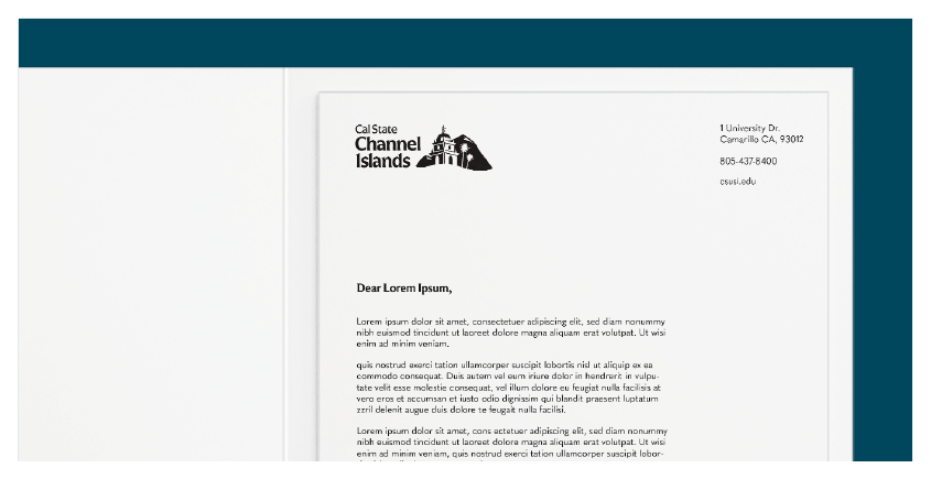 CSUCI letterhead example