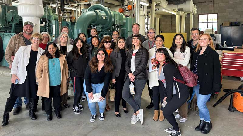 group photo of cohort at power plant