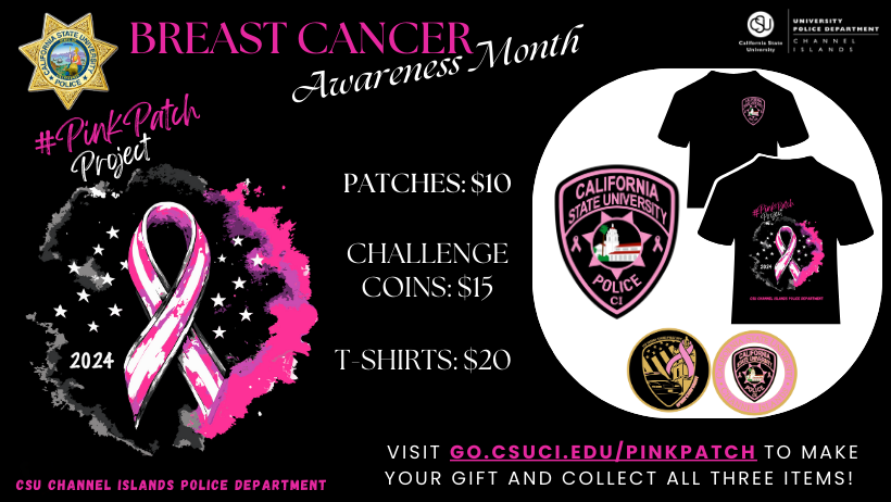 Support Pink Patch Project. Get your 2024 t-shit, challenge coin and patch today!