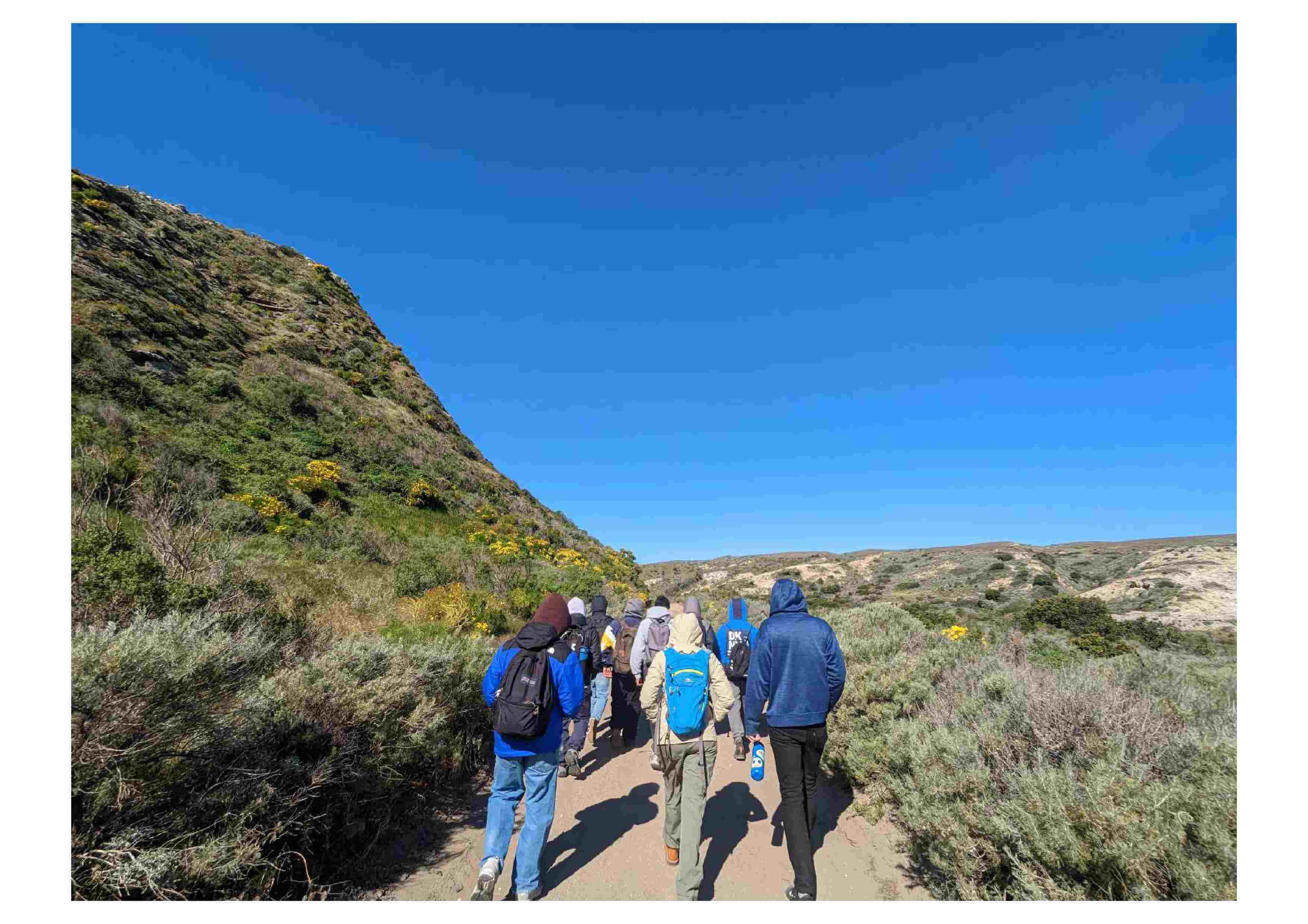 Group walking to Cherry Cyn Trailhead