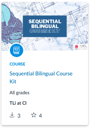 Screenshot of the Sequential Bilingual course kit as it appears in Canvas Commons